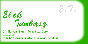 elek tumbasz business card